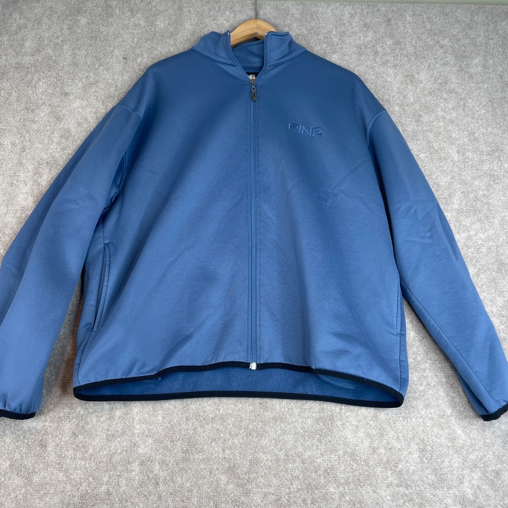 PING Collection Men's Blue Full Zip Jacket Lightweight Polyester Golf Size L